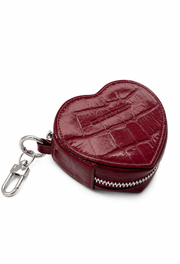 Heartbeat Pouch Charm rojo croco